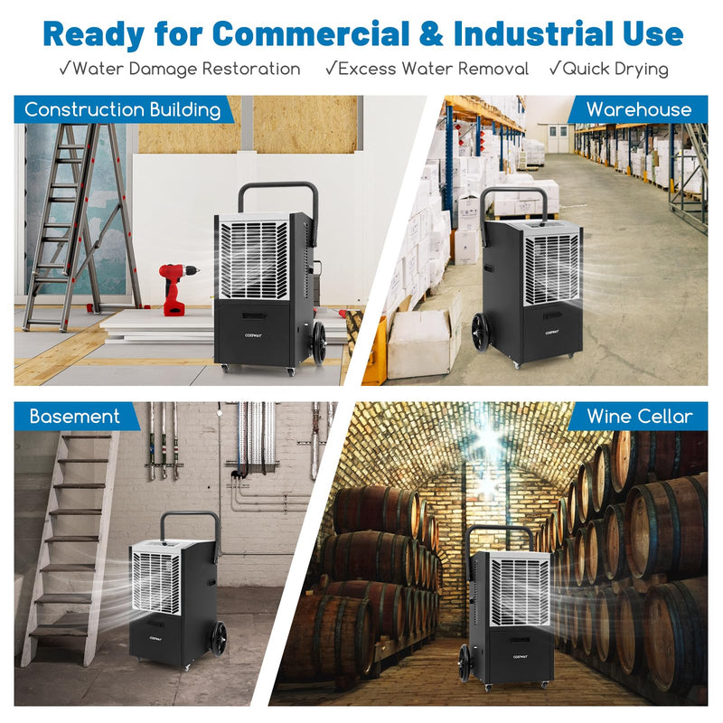 Load image into Gallery viewer, 163 Pints Commercial Dehumidifier, 4500 Sq.Ft Dehumidifier with Pump &amp; Drain Hose
