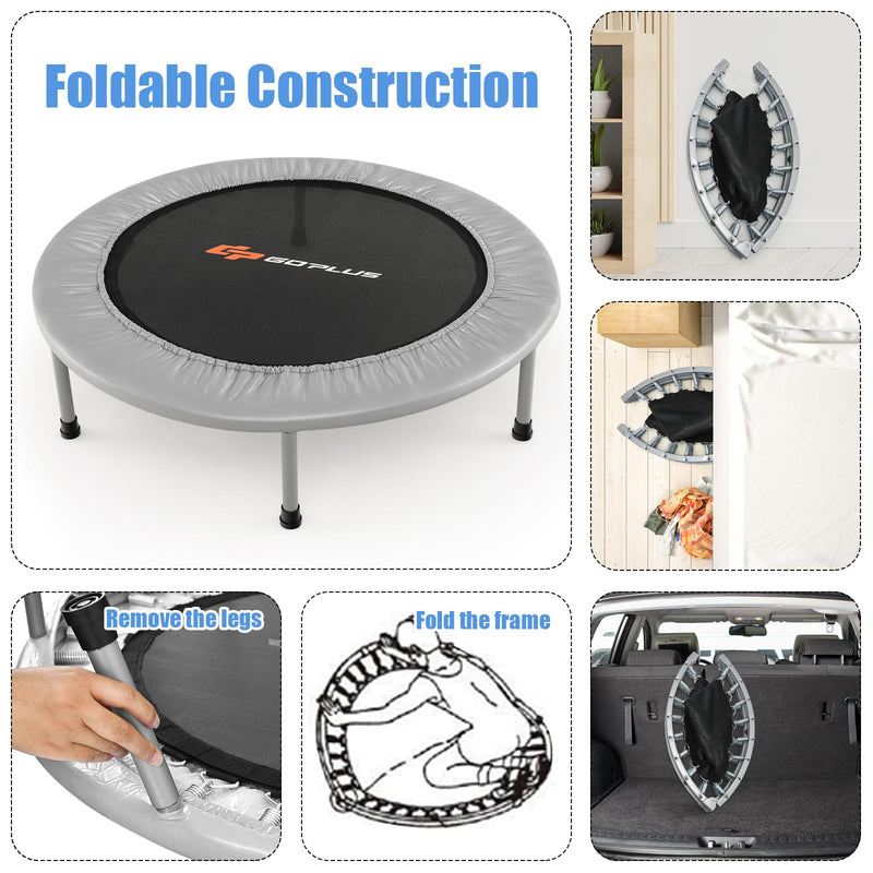 Load image into Gallery viewer, Goplus Mini Folding Trampoline, 36inch Foldable Fitness Rebounder for Adults
