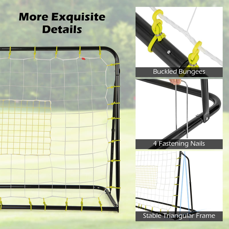 Load image into Gallery viewer, Goplus 6FT x4FT Soccer Net, 2 in 1 Soccer Rebounder Soccer Goal w/Shooting Auxiliary Area
