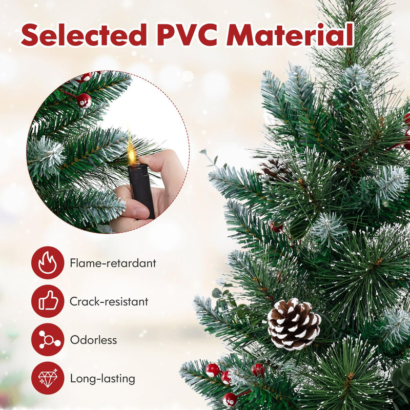 Load image into Gallery viewer, Goplus 3ft Pre-Lit Mini Tabletop Christmas Tree with 20 Warm White LED Lights, 8 Modes, Timer, 81 PVC &amp; Pine Needles
