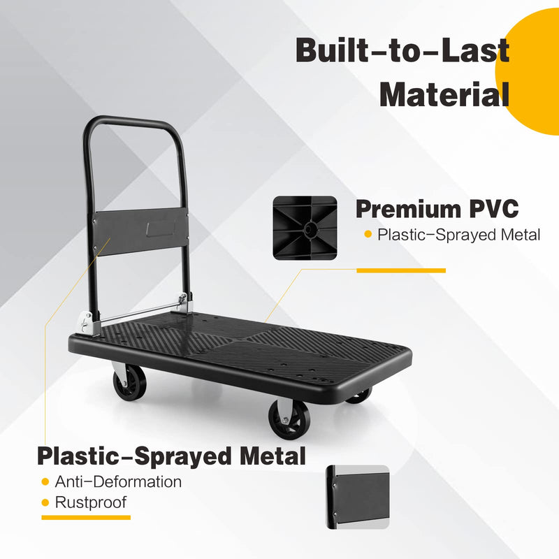 Load image into Gallery viewer, Goplus Folding Push Cart Dolly, Moving Platform Hand Truck, 880 LBS Max Load (36&quot; x 24&quot;)
