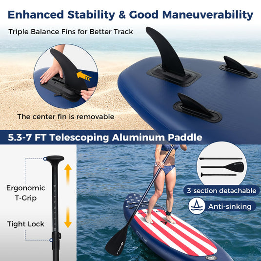 Goplus Inflatable Stand Up Paddle Board, 10FT SUP