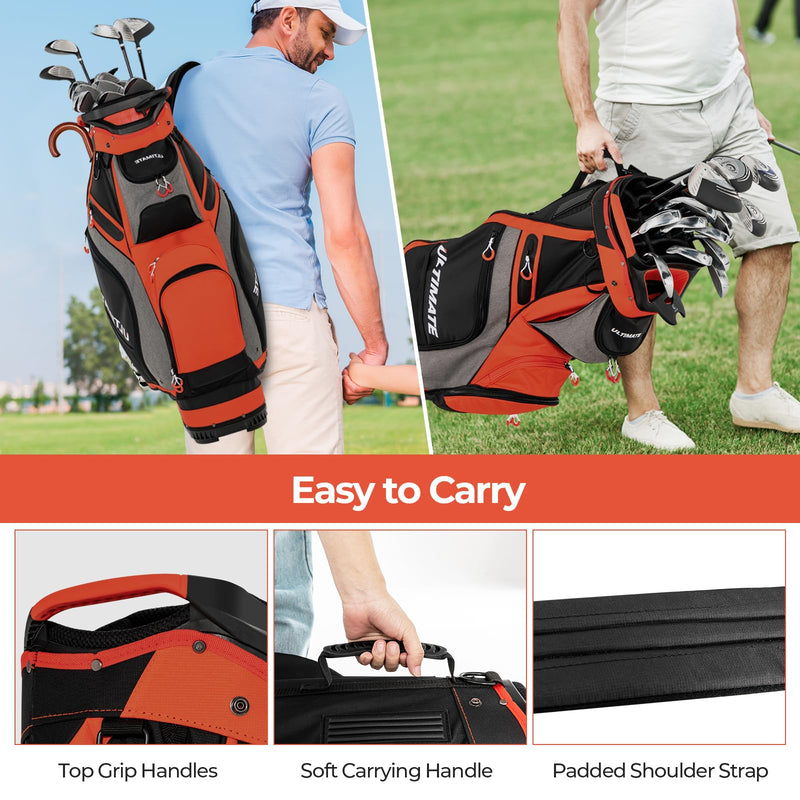 Load image into Gallery viewer, Goplus Golf Cart Bag with 14-Way Top Organizers, Lightweight Portable Golf Club Bag
