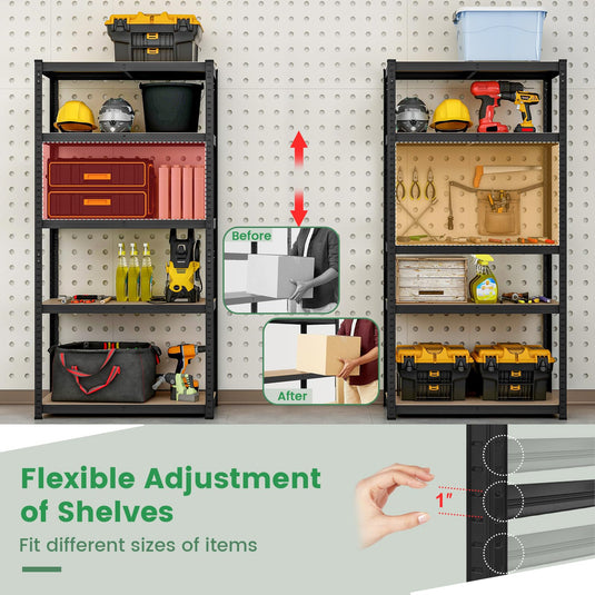 Goplus 5 Tier Adjustable Garage Shelving Unit,2000 lbs Max Load, 35”W x 16”D x 71”H Multipurpose Organizing Shelf for Warehouse, Shed, Pantry