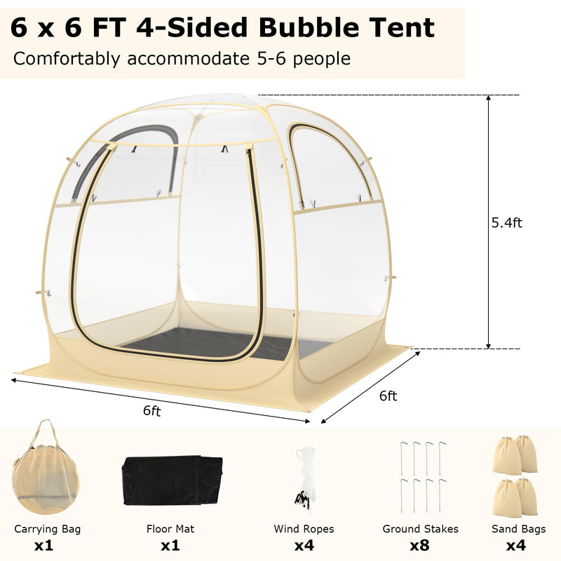 Load image into Gallery viewer, Goplus Sports Tent, Pop Up Weather Tent Pod with Carrying Bag, Floor Mat, Wind Rope, Stakes, Sand Bag
