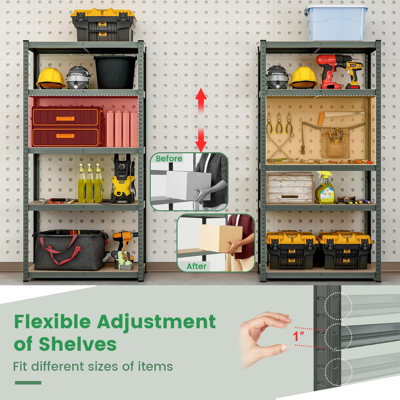 Load image into Gallery viewer, Goplus 5 Tier Adjustable Garage Shelving Unit, 2000 lbs Max Load, 35”W x 16”D x 71”H Multipurpose Organizing Shelf, 4 Pack
