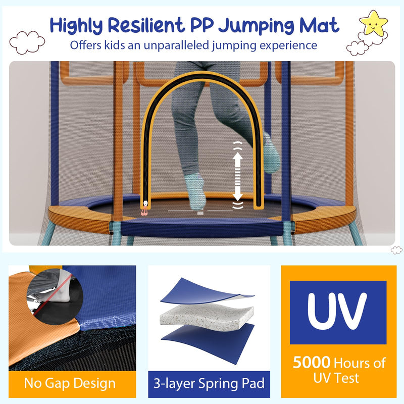 Load image into Gallery viewer, Goplus Kids Trampoline for Toddlers, ASTM Approved Mini Trampoline w/Heightened Safety Enclosure Net
