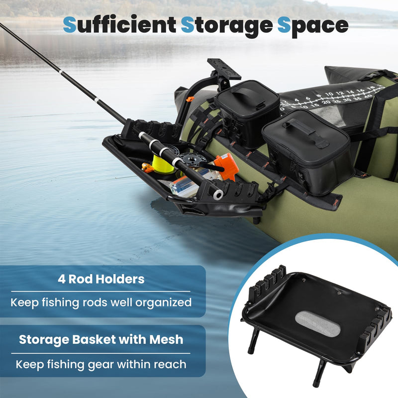 Load image into Gallery viewer, Goplus Fishing Float Tube Accessories, 360° Rotatable Fish Finder Holder w/ Mount Bracket
