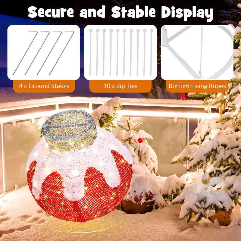 Load image into Gallery viewer, Goplus Indoor Outdoor Christmas Decoration, Pop-Up Christmas Ball Ornament with 80 LED Lights and Timer,
