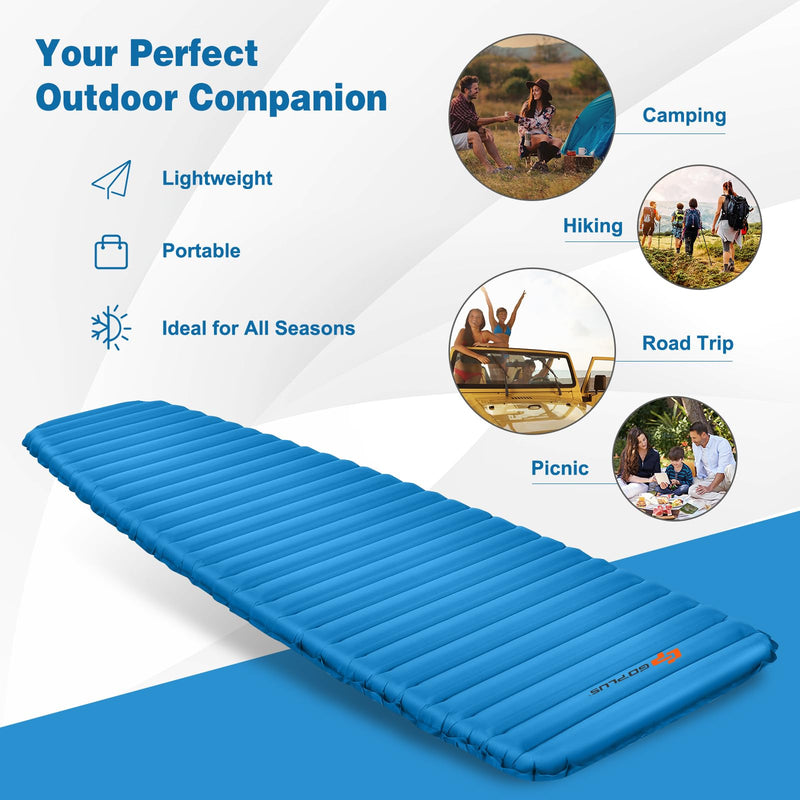 Load image into Gallery viewer, Goplus Inflatable Camping Sleeping Pad, 3 Inch Thick Camping Pad, Waterproof &amp; Comfortable Sleeping Mat
