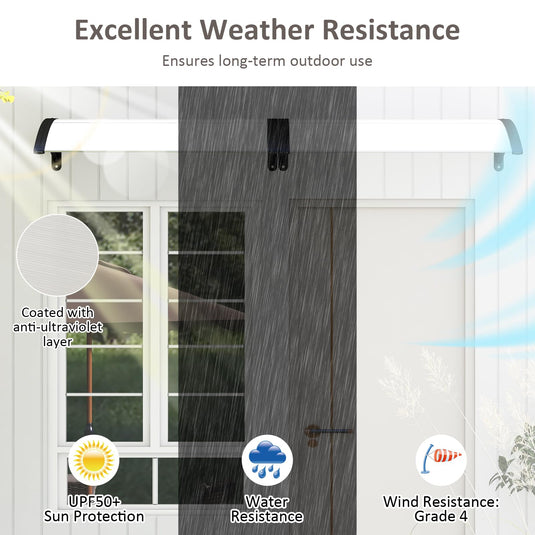 Goplus Awnings for Doors, 48" x 40" Window Awning with Rain Snow Sunlight UV Protection, UPF 50+