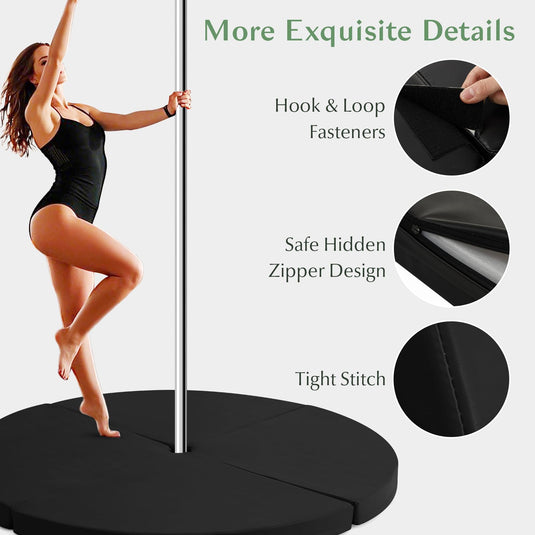 Goplus Pole Dance Crash Mat, Round Portable Yoga Mat with EPE Foam, Safety Dancing Cushion Specialized Fall Safety Padding