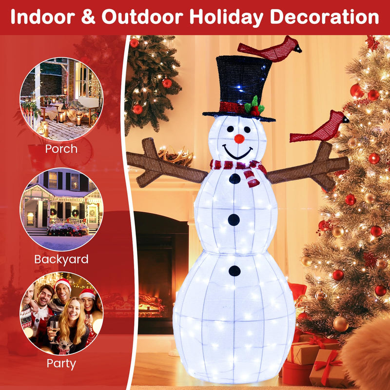 Load image into Gallery viewer, Goplus 4.8 FT Light Up Christmas Snowman with 120 LED Lights
