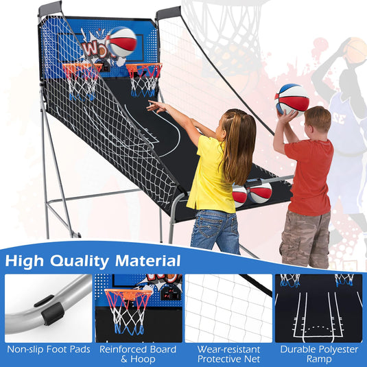 Goplus Foldable Dual Shot Basketball Arcade Game