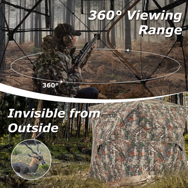 Load image into Gallery viewer, Goplus 360 Degree See-Through Hunting Blind w/Full-Open Door, Carrying Bag, 2-3 Person Ground Blind for Deer Turkey Hunting
