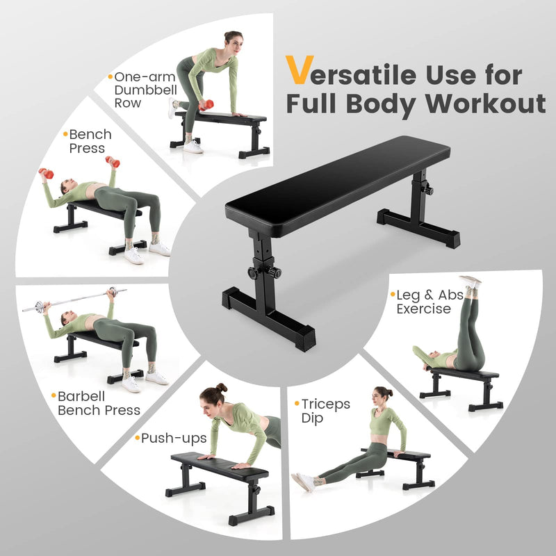 Load image into Gallery viewer, Goplus Flat Weight Bench, Workout Utility Bench w/ 5-Level Adjustable Height
