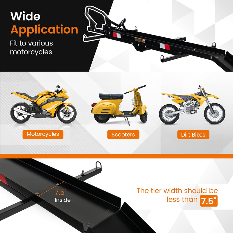 Load image into Gallery viewer, 600 LBS Motorcycle Carrier Dirt Bike Rack Hitch Mount Hauler Heavy Duty with Loading Ramp - GoplusUS
