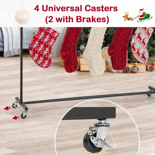 Goplus 10-Hook Christmas Stocking Holder Stand on Wheels