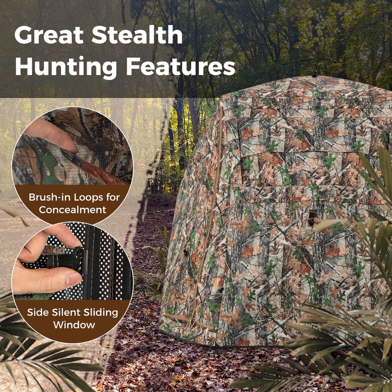 Load image into Gallery viewer, Goplus Camouflage Hunting Blind, One-Way See-Through Hunting Tent w/360° Viewing Range
