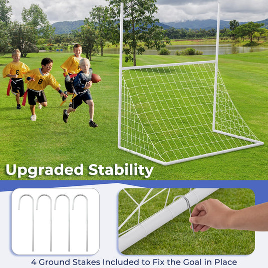 Goplus 2 in 1 Soccer Goal, Football Field Goal w/ 4 Ground Stakes, 5.5 ft x 3.5 ft x 7 ft