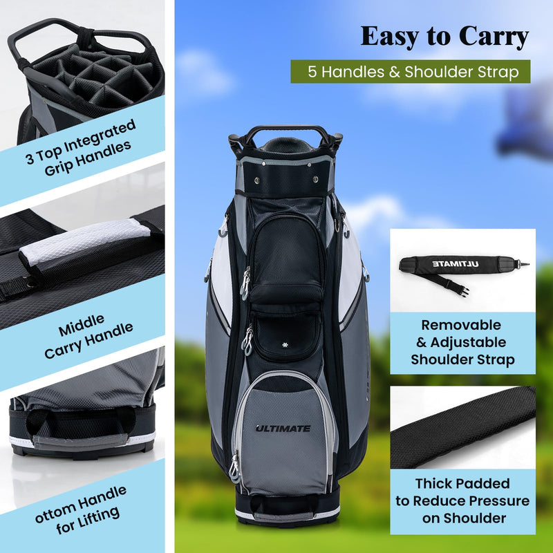 Load image into Gallery viewer, Goplus Golf Cart Bag with 14-Way Top Dividers, Golf Club Bag with 7 Zippered Pockets Including Cooler Bag
