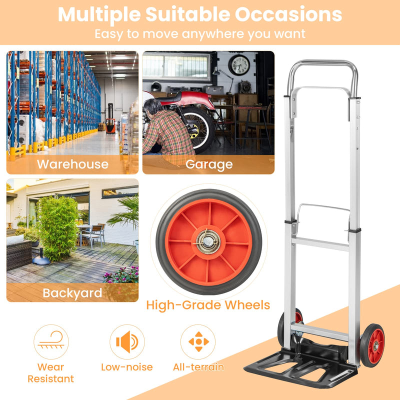 Load image into Gallery viewer, Goplus Folding Hand Truck, Aluminum Dolly Cart w/Telescopic Handle
