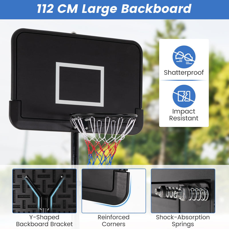 Load image into Gallery viewer, Goplus Portable Basketball Hoop Outdoor, 6.5-10FT Adjustable Basketball Goal System w/44-Inch Shatterproof Backboard
