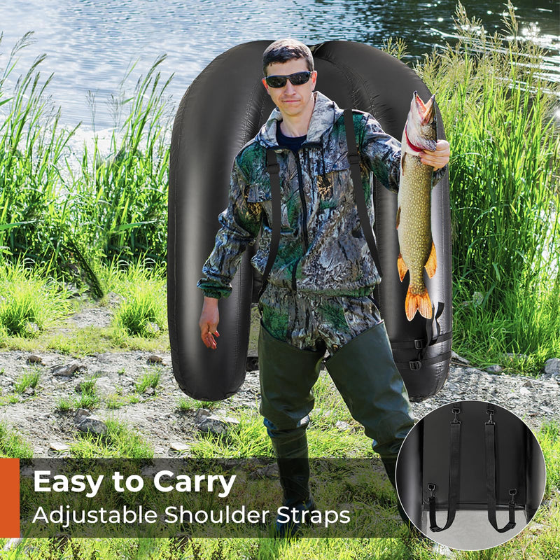 Load image into Gallery viewer, Goplus Inflatable Float Tube, Fishing Belly Boat with Fish Ruler, Pump, Storage Bag
