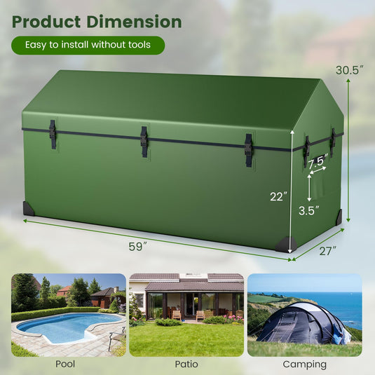 Goplus Outdoor Storage Box, 174 Gallon All Weather Outside Storage Container w/Convenient Handles