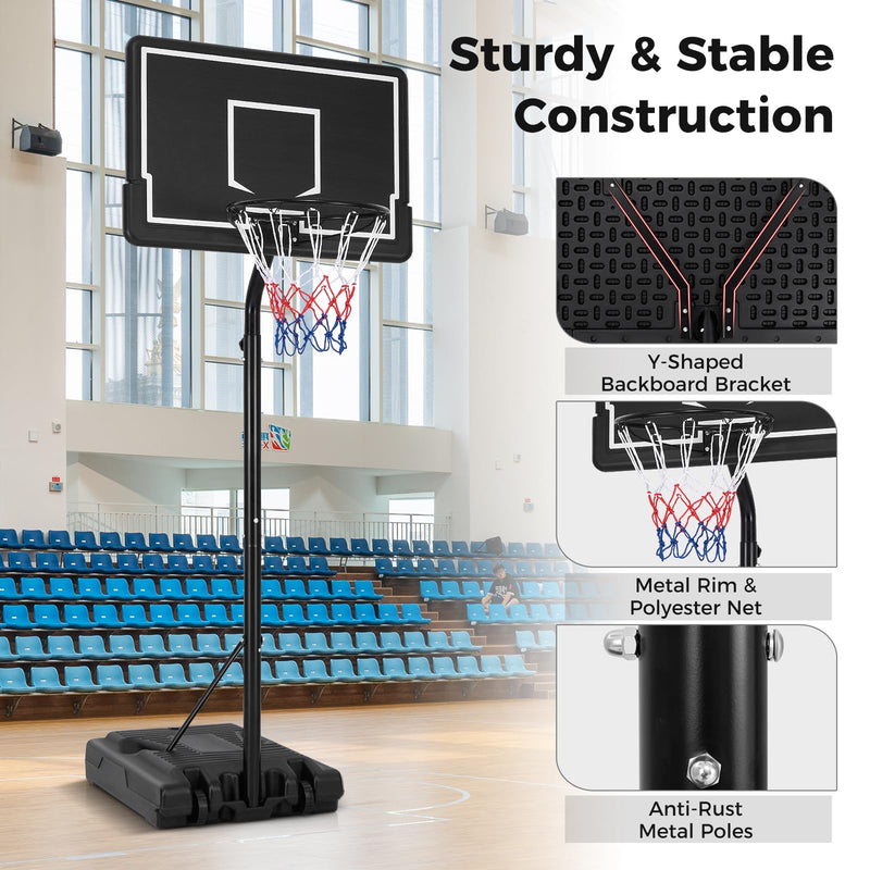 Load image into Gallery viewer, Goplus Portable Outdoor Basketball Hoop, 6.9-8.5 FT Adjustable Basketball Goal System w/Fillable Base
