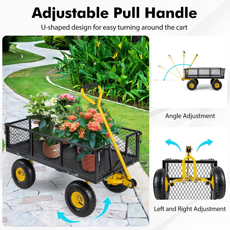 Load image into Gallery viewer, Goplus Utility Garden Wagon, Outdoor Platform Cart w/4 Removable Side Panels, 900 LBS Load Capacity (43” x 21” x 36”)
