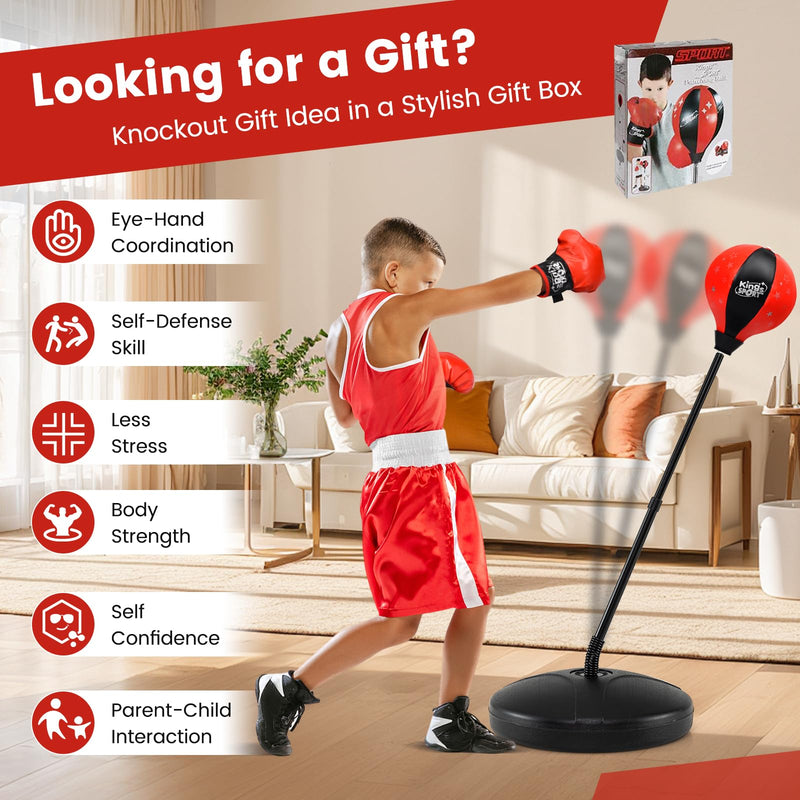 Load image into Gallery viewer, Goplus Punching Bag for Kids, Boxing Set with Gloves, Height Adjustable Stand
