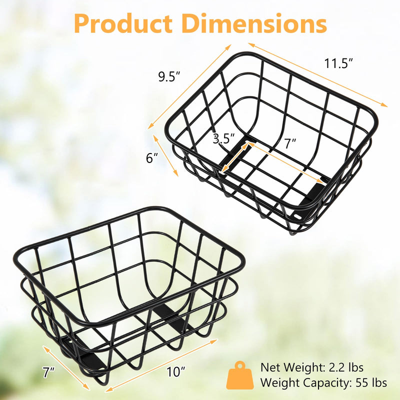 Load image into Gallery viewer, Goplus Ebike Basket Rear, Waterproof Metal Rear Bike Basket, Quick Assemble Bicycle Storage Basket
