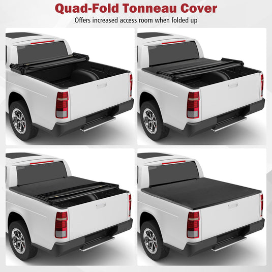 Goplus Soft Quad-Fold Tonneau Cover