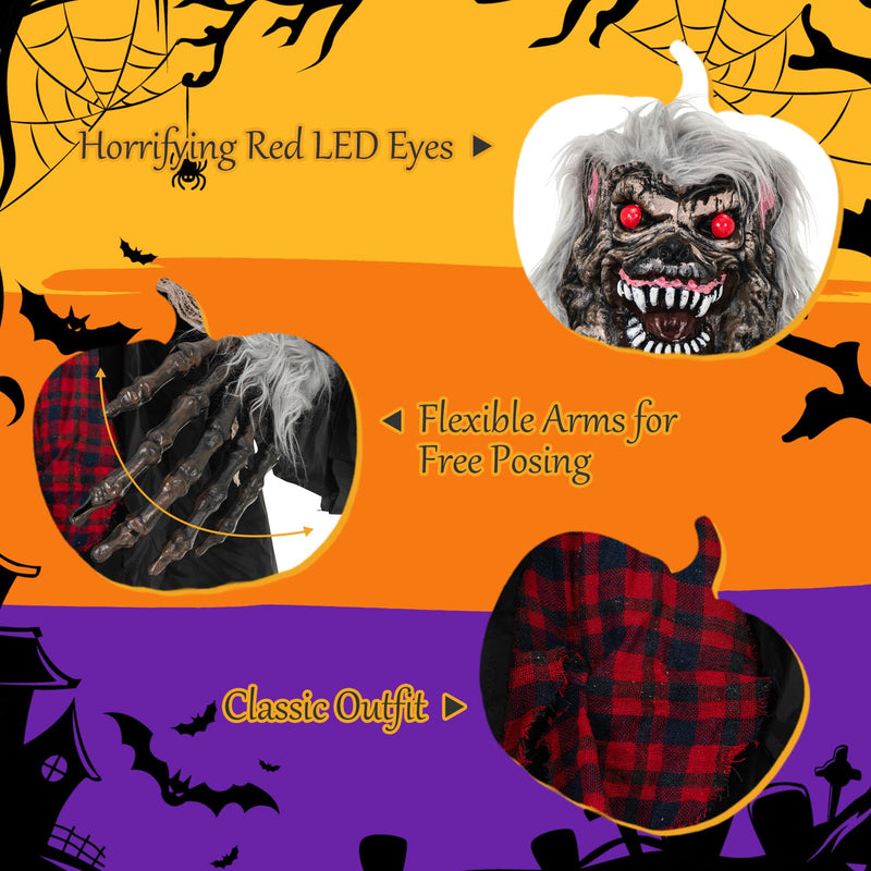 Load image into Gallery viewer, Goplus 8.2 Ft Halloween Animatronics, Sound-Activated Werewolf with Light-up Eyes &amp; Scary Sounds
