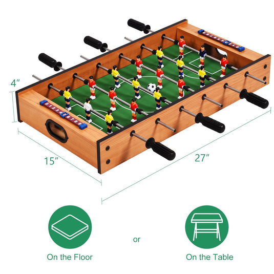 Goplus 2 in 1 Multi Game Table, Mini Foosball Table & Air Hockey Table with Realistic Playing Field