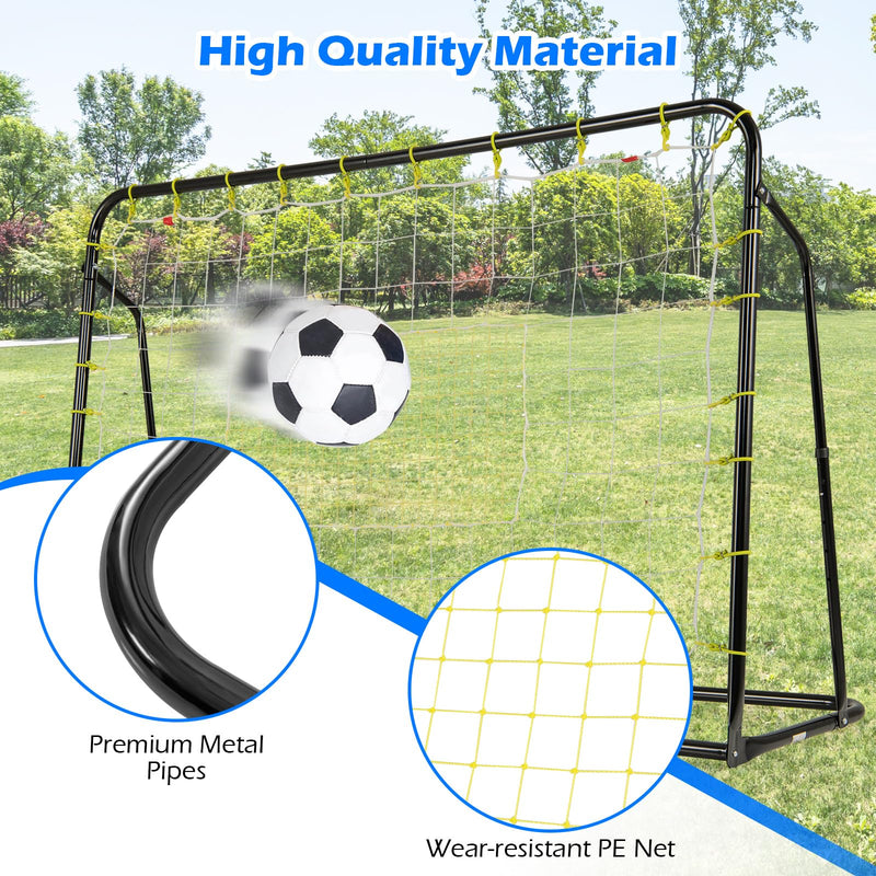 Load image into Gallery viewer, Goplus 6FT x4FT Soccer Net, 2 in 1 Soccer Rebounder Soccer Goal w/Shooting Auxiliary Area
