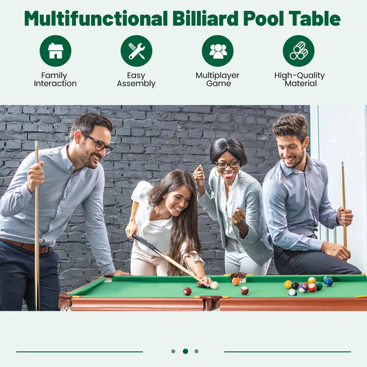 Goplus 55’’ Pool Table Set, Folding Billiards Table 2 Cue Sticks, 16 Balls, 2 Chalks, Triangle, Brush