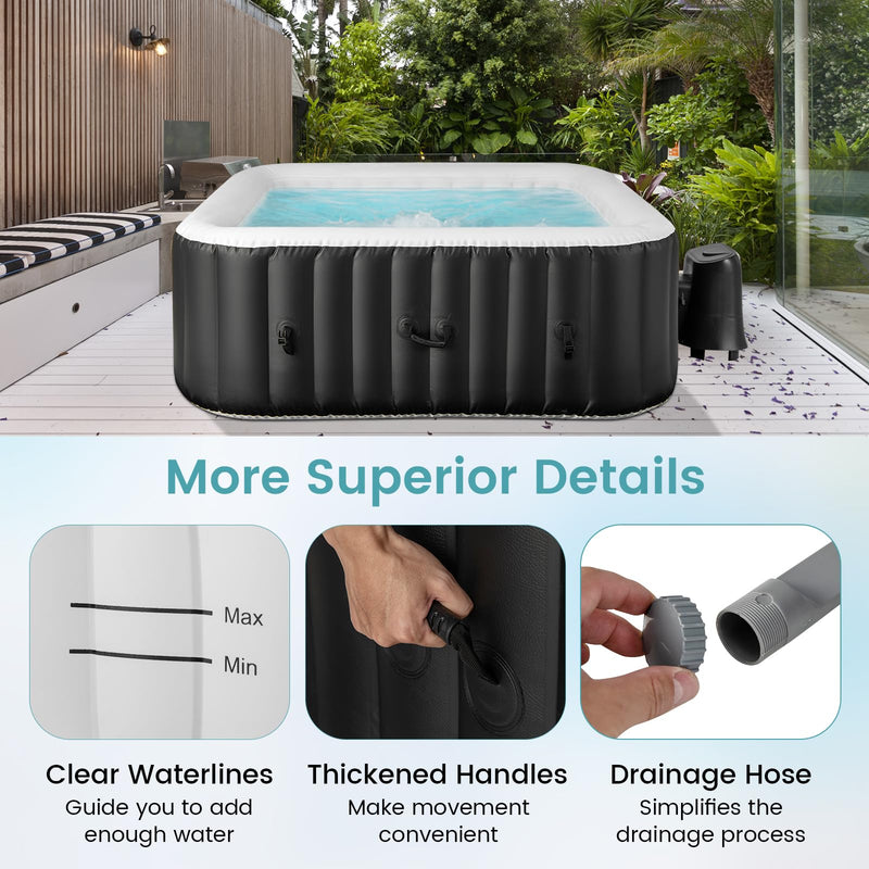 Load image into Gallery viewer, Goplus Inflatable Hot Tub, Blowup Pool Hottub wHeater Pump, Filter Cartridges, Insulated Cover, Ground Cloth, Portable Outdoor Water SPA
