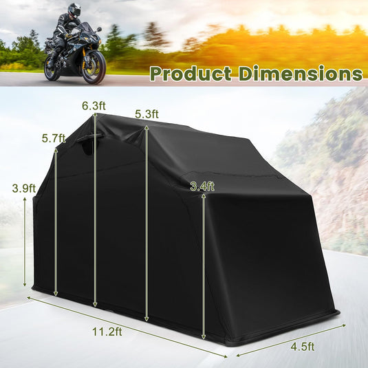 Goplus Motorcycle Shed, Waterproof Motorcycle Garage with 600D Oxford Fabric