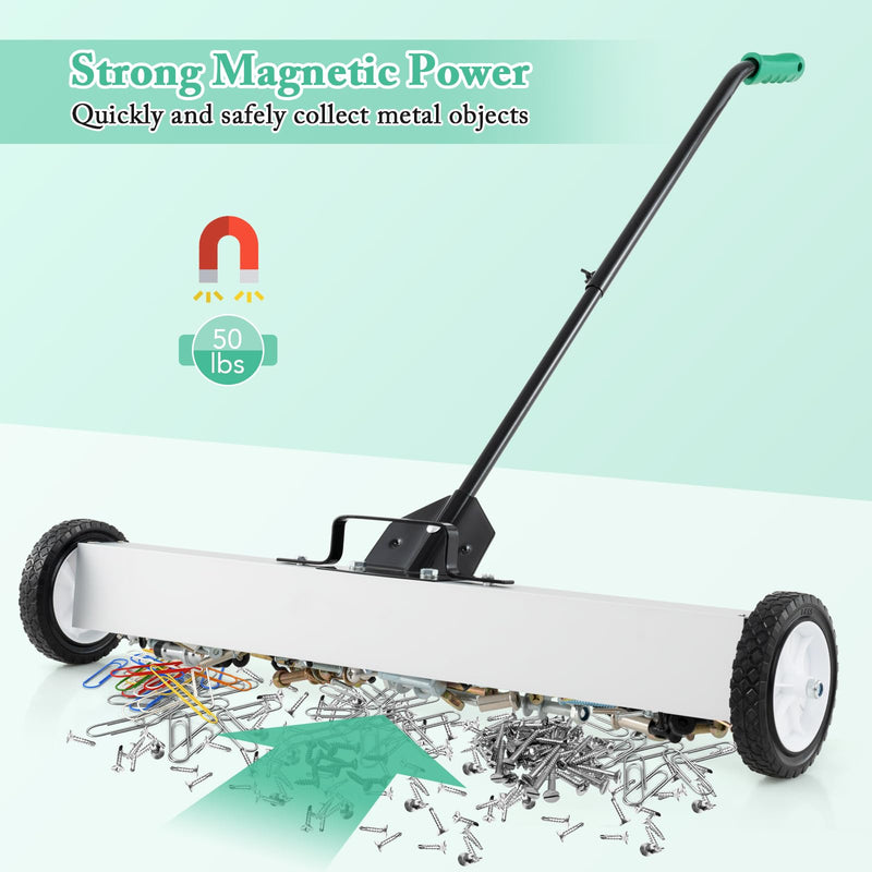 Load image into Gallery viewer, Goplus 36-Inch Magnetic Sweeper with Wheels, 50 LBS Telescoping Rolling Pickup Sweeper with Adjustable Handle
