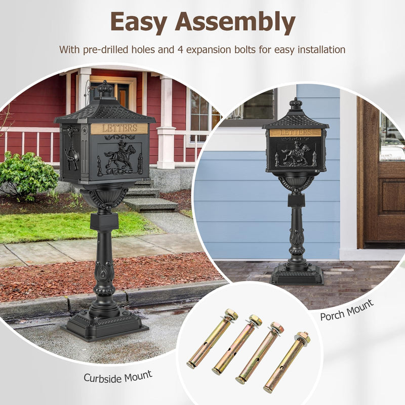 Load image into Gallery viewer, Goplus Cast Aluminum Mailbox with Post
