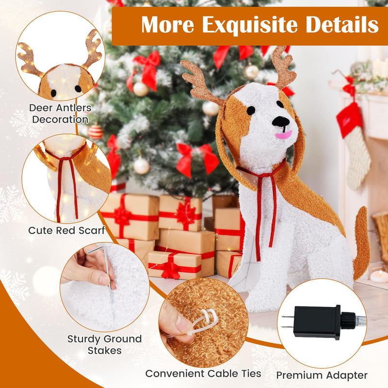 Load image into Gallery viewer, Goplus Lighted Christmas Dog, Indoor Outdoor Puppy Decoration w/LED Lights
