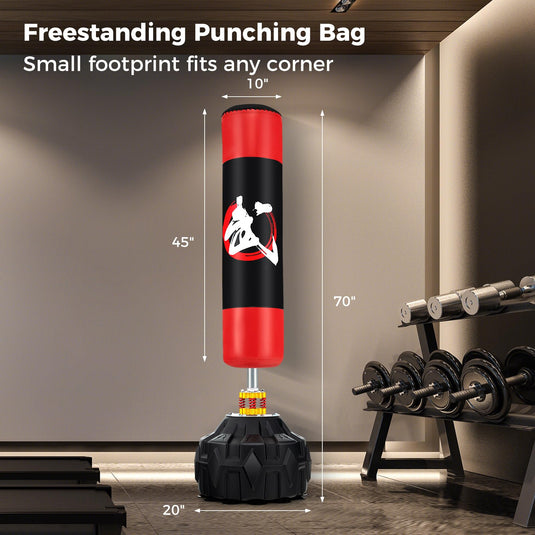 Goplus Freestanding Punching Bag, 70" Heavy Boxing Bag w/Fillable Base