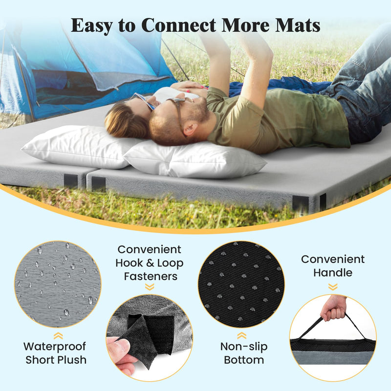 Load image into Gallery viewer, Goplus Memory Foam Camping Mattress, Portable Roll up Sleeping Pad w/Anti-Slip Bottom, Travel BagSingle, Larged, 74&quot; x 30.5&quot;
