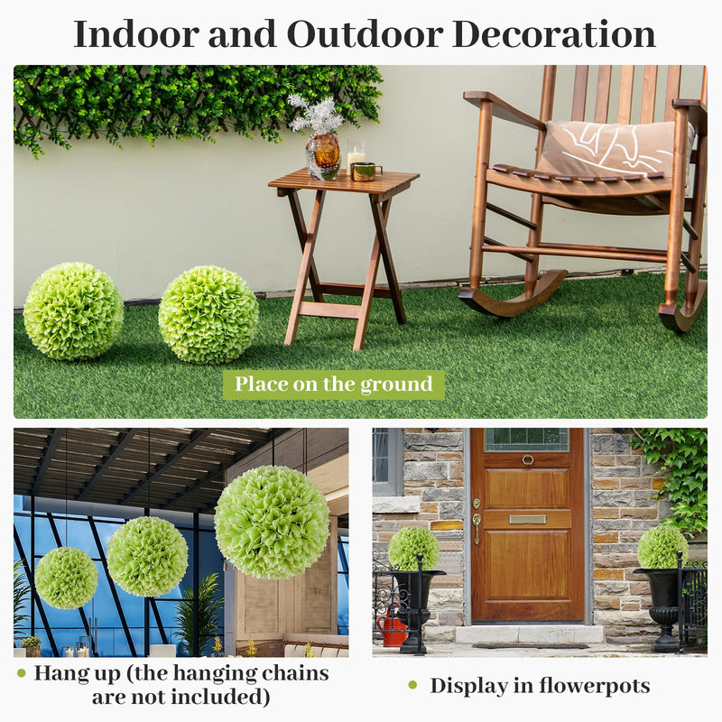 Load image into Gallery viewer, Goplus 11 Inch Topiary Balls Artificial Outdoor Set of 2, Faux Boxwood Ball, Fake Plant Sphere
