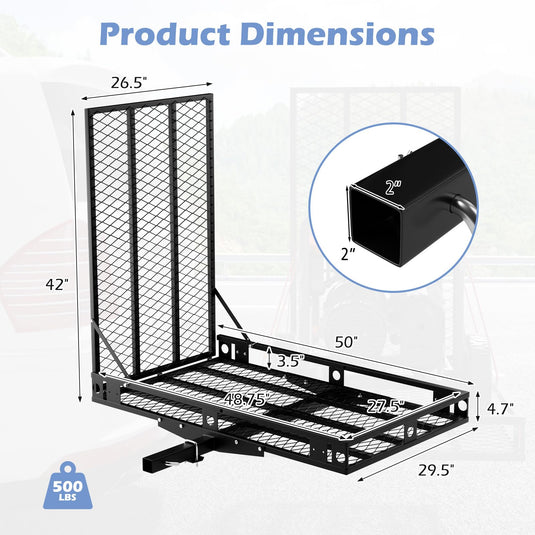 Hitch Mount Wheelchair Carrier, Mobility Scooter Loading Ramp