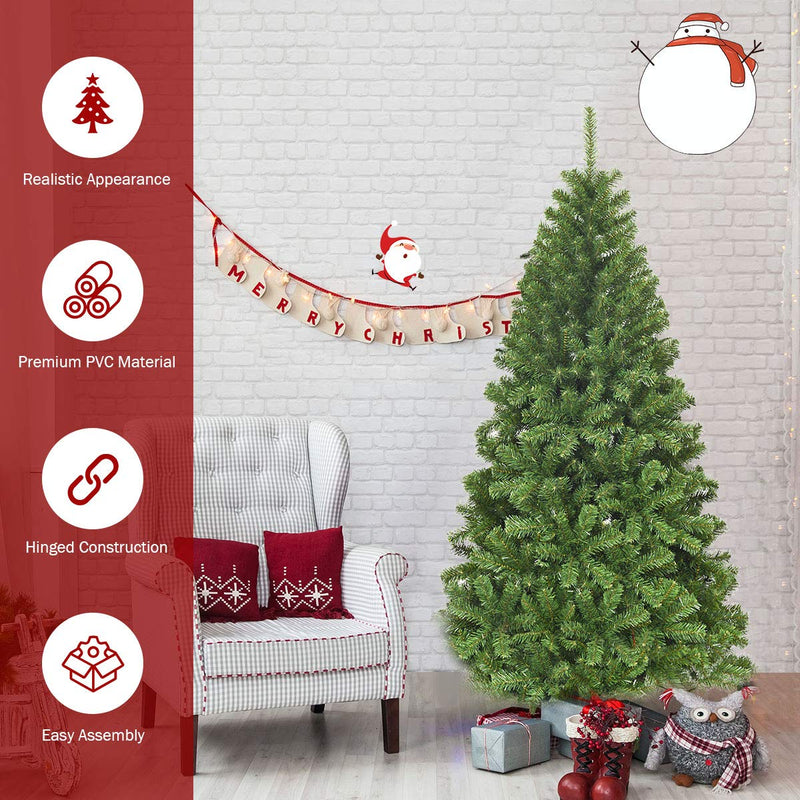 Load image into Gallery viewer, Goplus Artificial Christmas Tree, Unlit Premium Hinged Spruce Xmas Tree with Solid Metal Stand, for Outdoor and Indoor Decor
