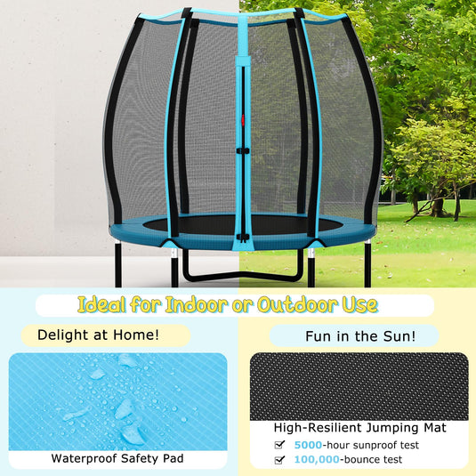 Goplus 55" Trampoline for Kids, ASTM Approved Toddler Mini Trampoline w/Safety Enclosure Net