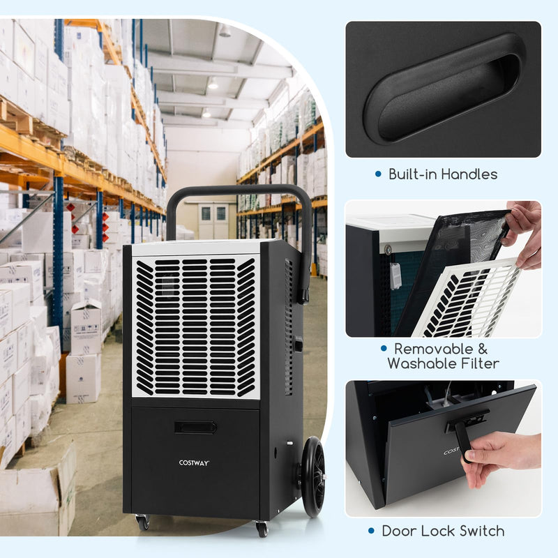 Load image into Gallery viewer, 163 Pints Commercial Dehumidifier, 4500 Sq.Ft Dehumidifier with Pump &amp; Drain Hose
